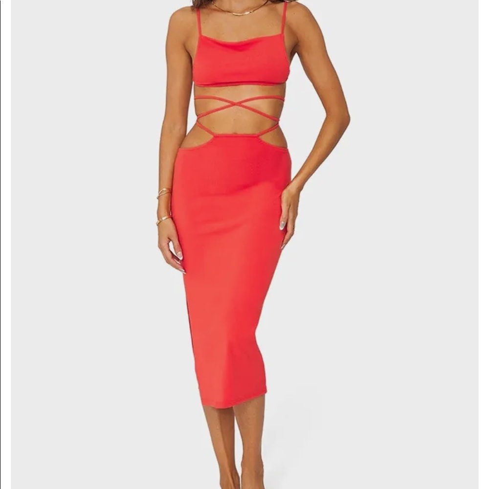 We Wore What - Jersey Cutout Midi Skirt
